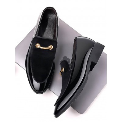 Men Metal Decor Horsebit Loafers Party Dress Shoes