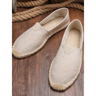 Men Minimalist Canvas Espadrille Loafers