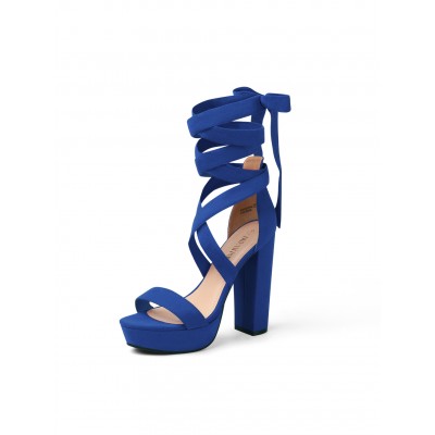 High Chunky Block Platform Heels for Women Strappy Gladiato Open Toe Dressy Sandals SDHS2205W